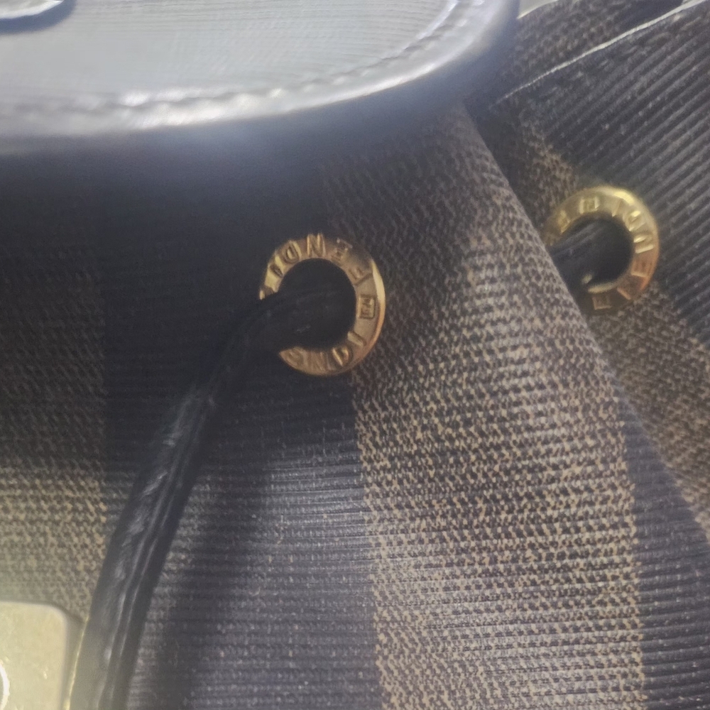 EUC Fendi "Pequin" Striped Mini Backpack - Picture 6 of 12